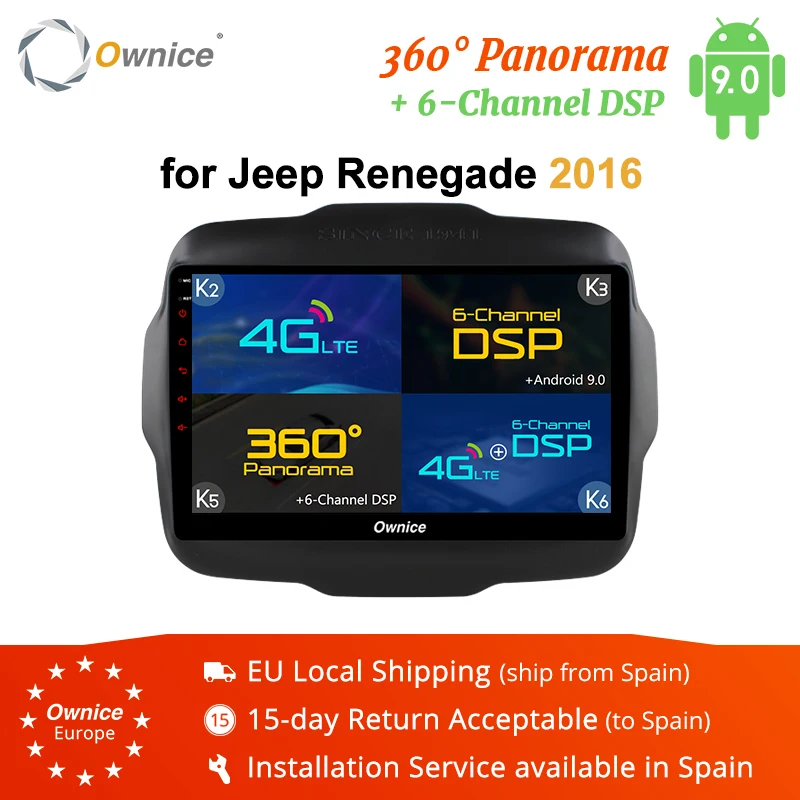 Ownice K2 K3 K5 K6 Android 8 1 ядер автомобильное радио GPS Navi плеер для Jeep Renegade 2016 2 Гб RAM 32 ГБ ROM