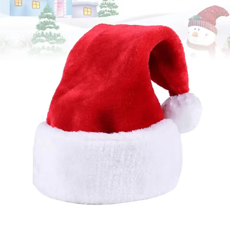 1Pc Christmas Hat High-grade Plush Thickened Adorable Hat for Kids