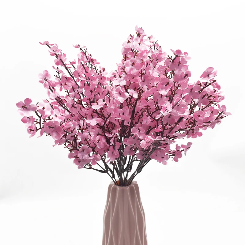 5 fork 30cm pink silk Gypsy made flowers bunches living room decoration false plant vase family wedding