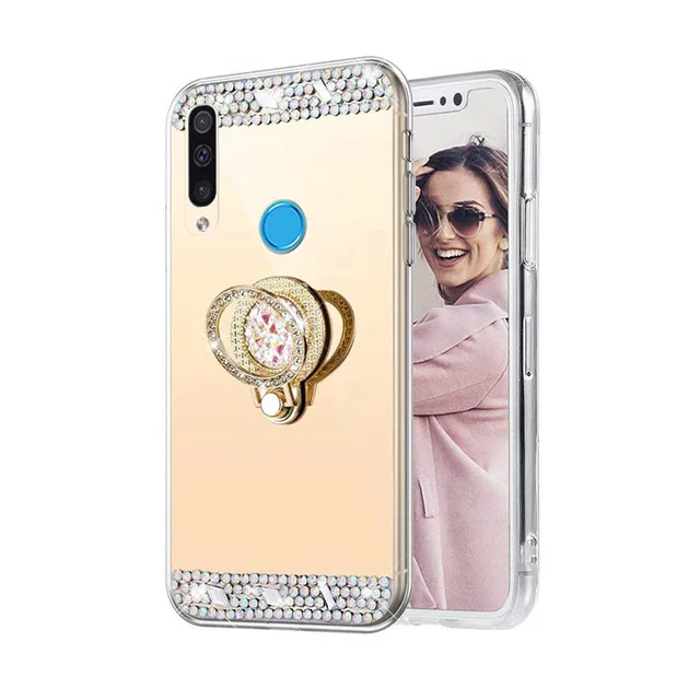 Зеркальная задняя крышка для телефона с кольцом huawei P Smart Y6 Prime 2018 Y7 Y9 2019 Huawei honor 8X 8C