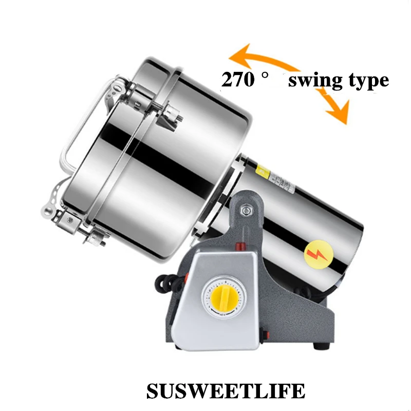 2500G Grains Spices Hebals Cereals Coffee Dry Food Grinder Mill Grinding Machine Gristmill Home Medicine Flour Crusher 2