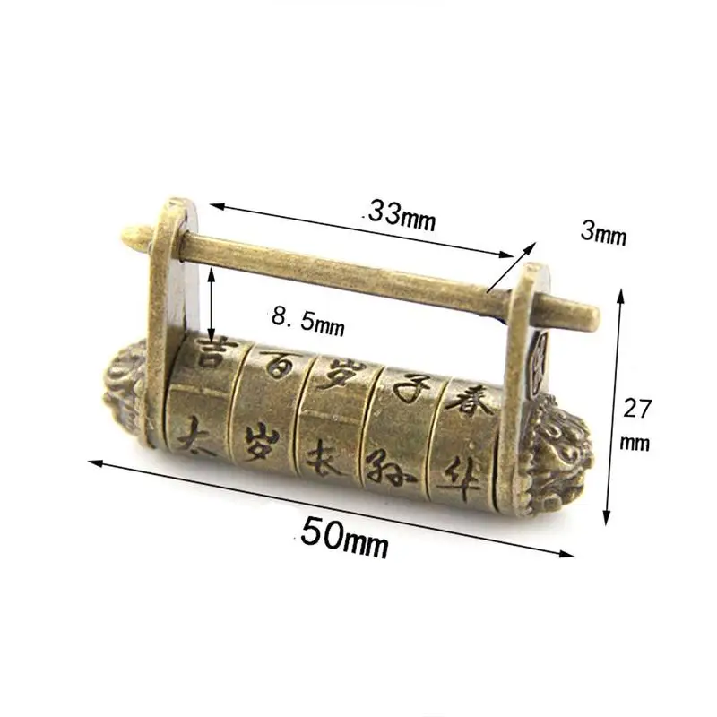 1 штука, китайский Ретро стиль, можно открыть античный текстовый замок с паролем, коробка для украшения, пятиколесный навесной замок, замок для комнаты с надписью «Escape»