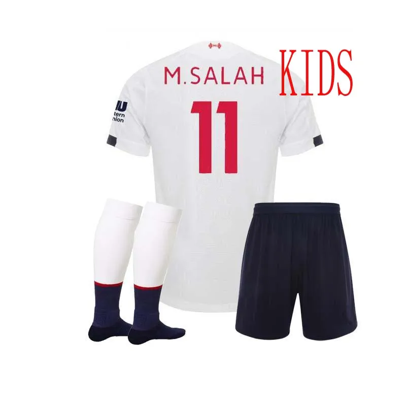 Новинка-, Liverpooles, Детский комплект, носки футбольные футболки 19 20 home Out 3rd GK M. SALAH MANE VIRGIL, футбольная рубашка - Цвет: AWAY7