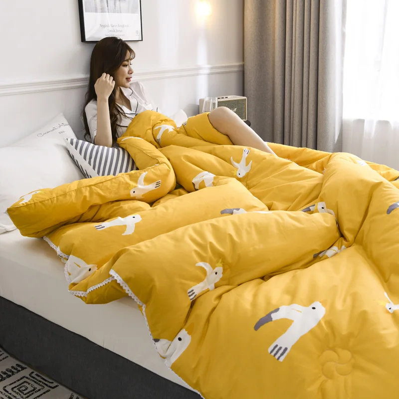 

white Goose Down Duvet 3D quilted Quilt king queen twin full double size Comforter Winter Thick Blanket Bedding Filler
