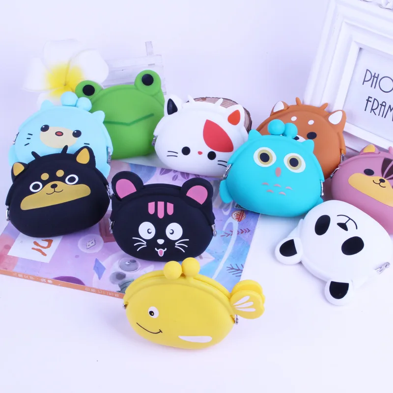 2019 new coin wallet eco-friendly silicone cartoon clasp soft face cute little wallet key bag coin bag children gift