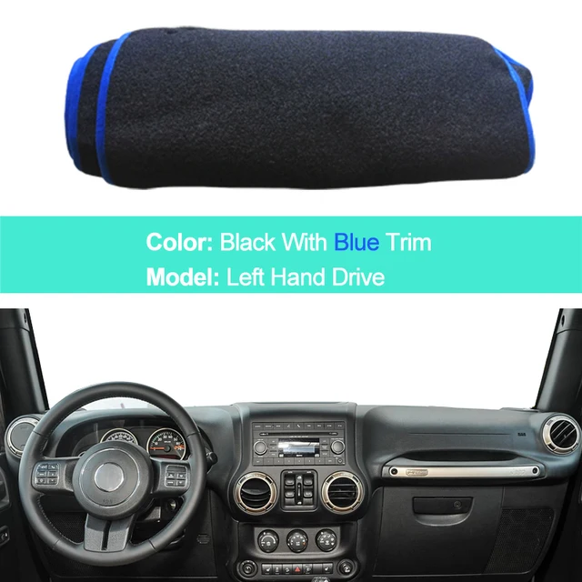 For Jeep Wrangler 2007 - 2017 Jk Lhd Rhd 2 Layers Car Dashboard Cover Carpet  Cape Rug Shade Carpet Dashmat Pad Protector 2016 - Car Anti-dirty Pad -  AliExpress