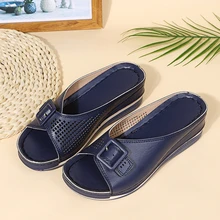 

2022 Summer New Sandals and Slippers for Women's Outer Wear Thick-soled Wedges Ladies Casual Fashion Women's Shoes