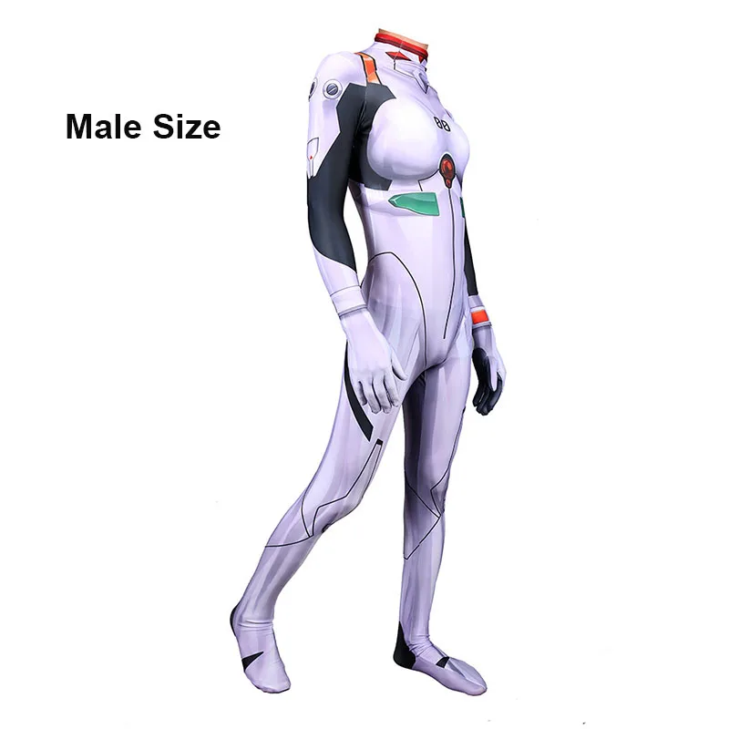 Эва аниме Jumpsuits Комбинезоны Косплей Костюм неоновый Genesis Evangelion комбинезон унисекс лайкровый зентай длинный рукав полноразмерный костюм - Цвет: Men