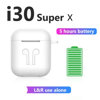 

i30 Super X i30 TWS 5 Hours Power Wireless Earphone Bluetooth Earphones 6D bass Earbuds PK i30 i12 i11 i10 i9s i7s TWS