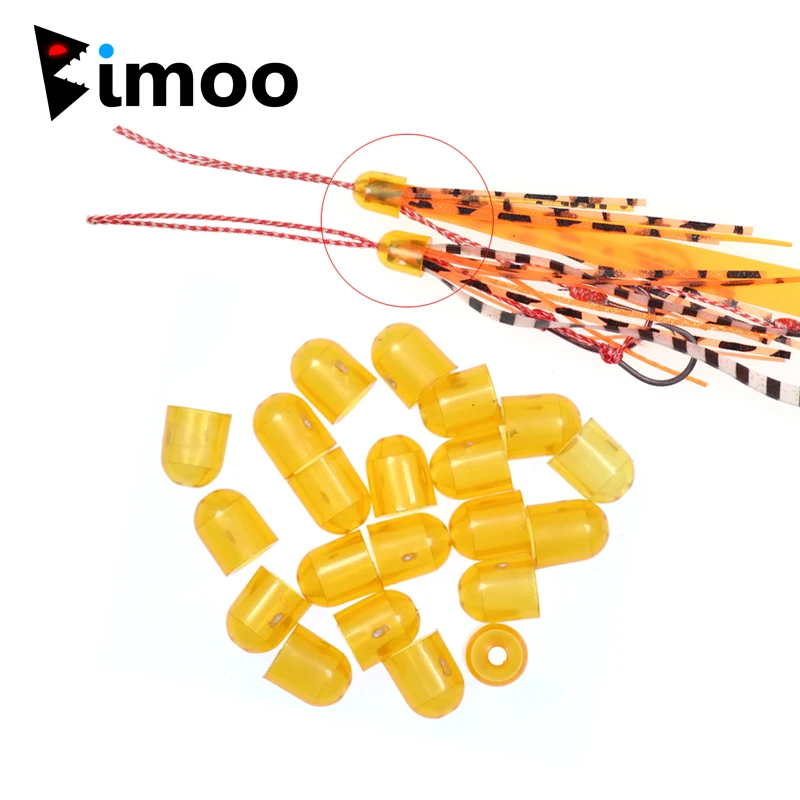 

Bimo 50PCS Orange Saltwater Fishing Cylindrical Slide Parts Snapper Silicone Skirts Rubber Tie Fixed Cover Lure Accessories
