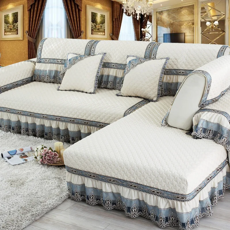 

High Quality Combination Sofa Cushion Sofa Cover High-end Solid Color Slip-Proof Sofa Towel Pillow Sofa Case Armrest Back