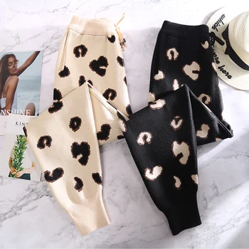 

Autumn High Waist Pants Lambskin Cashmere Pants Women Legging Harem Pants Winter Thick knitted Radish Pants Women Loose Casual