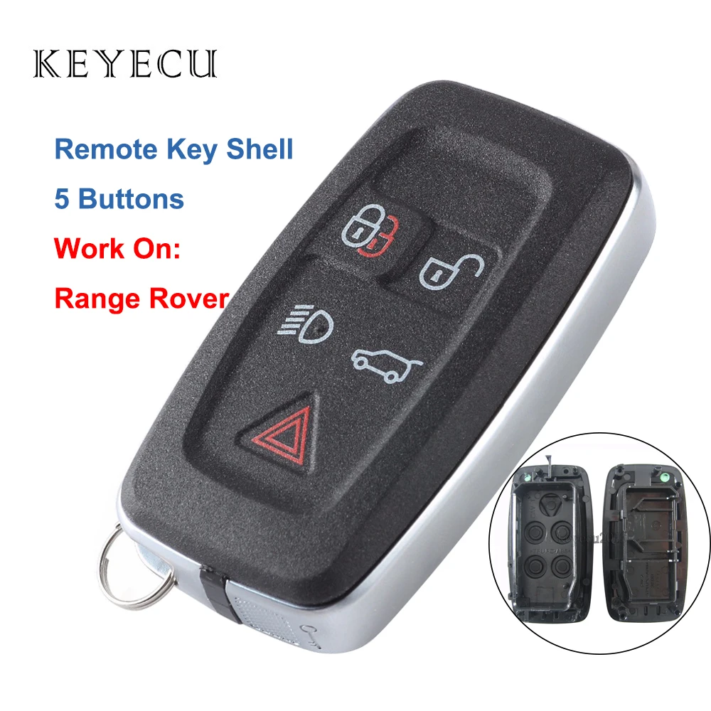 Чехол Keyecu для дистанционного ключа с 5 кнопками Land Rover LR4 Range Evoque/ Sport 2012 2013 2014 2015 без
