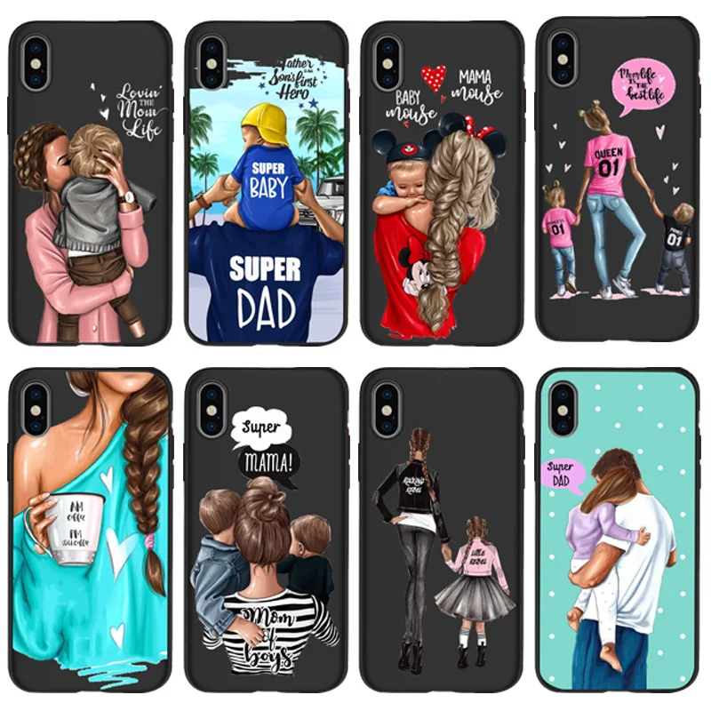 

PUNQZY phone Case for Samsung S9 S8 S10 Plus A50 A70 A30 A9 2018 M20 S7edge Soft TPU Black Matte Case Mother's day MUM Christmas