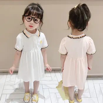 

Preppy Style Baby Girl Layered Dresses Turn-Down Collar Kids Girl Polo Dress New Summer Toddler Casual Clothing 1 2 3 4 5 6 7 Y