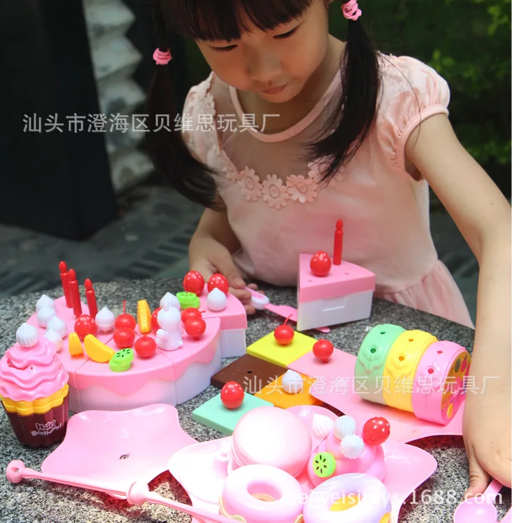 

Children Play House Simulated Cake Snacks 86 Pieces Slicer Birthday Gift GIRL'S Toy