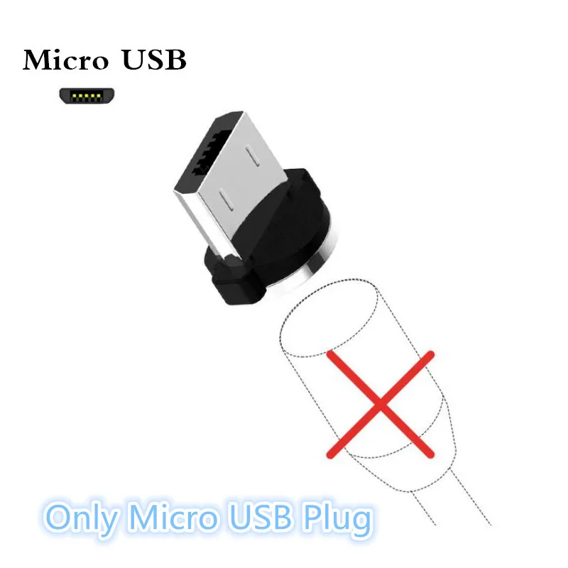 Магнитный Micro USB кабель для iPhone 6 7 X samsung s8 Xiaomi провод для быстрого заряда шнур магнит Зарядное устройство usb type C кабель для мобильного телефона - Тип штекера: for Micro plug only