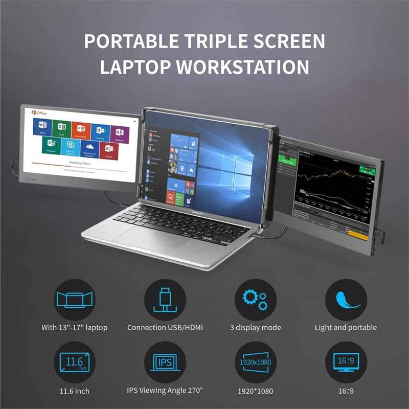 Ofiyaa P2 Dual Portable Monitor Laptop 