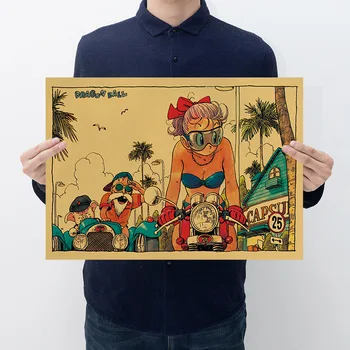 

Dragon Ball anime character collection kraft paper poster room decoration art wall sticker cafe bar vintage decorative painting