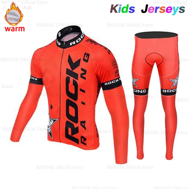 Rock Pro Team детская зимняя велосипедная одежда более теплая Ropa Ciclismo с длинным рукавом MTB велосипедная одежда комплект спортивной одежды для улицы