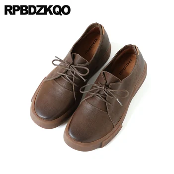 

rubber sole round toe chinese china high quality lace up italian ladies flats genuine leather designer shoes women luxury 2019