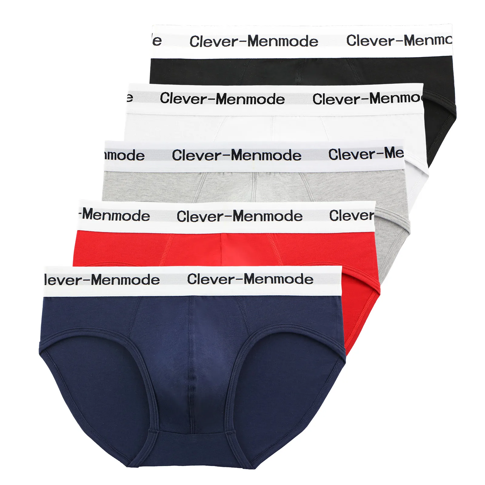 CLEVER-MENMODE 5pcs/ Kit Men's Briefs Cotton Underwear Sexy Underpants for Man Panties Soft Underpanties Slips Hombre