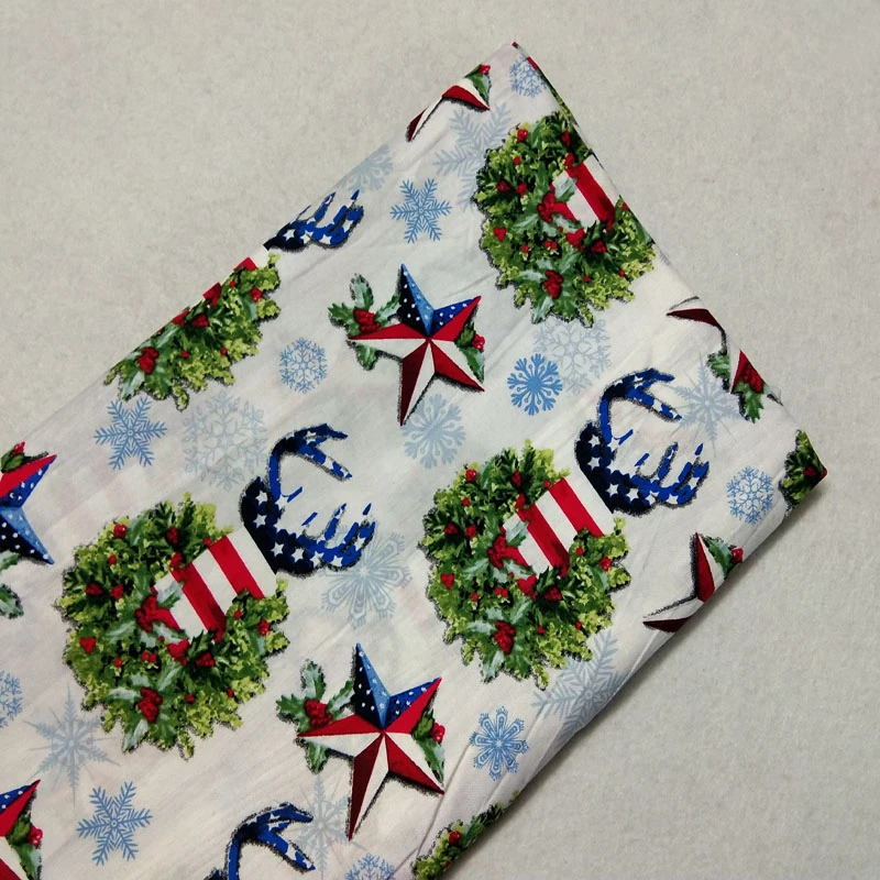 Couronne De Cerf Avec Motif Joyeux Noel Tissu En Coton Imprime Patchwork Robe Matelasse Pour Bebe Decoration De Maison 50x105cm Aliexpress