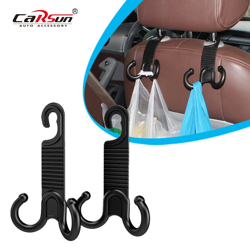 

CARSUN 1Pair Headrest Luggage Car Holder Rear Seat Hook Plastic Multi-Function Portable Hand Chair Back Hook Auto Accessries