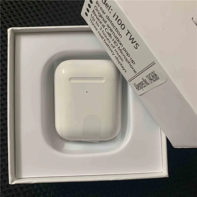 TWS-white i100 TWS POP-UP Bluetooth Wireless Earphones support Wireless Charging Box auriculares bluetooth inalambrico headphones - Цвет: TWS-white