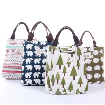 

Hot Sales! Waterproof Oxford Tote Lunch Bag Large Capacity Thermal Food Picnic Lunch Bags for Women kid Men Bear Cartoon Pattern