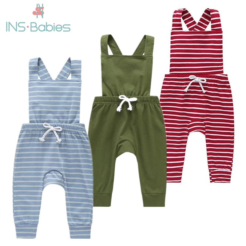

2020 Leisure Baby Boys Girls Summer Clothes For Baby Boys Suspender Pants Cotton Overalls girls Toddler Kids Suspender Trousers