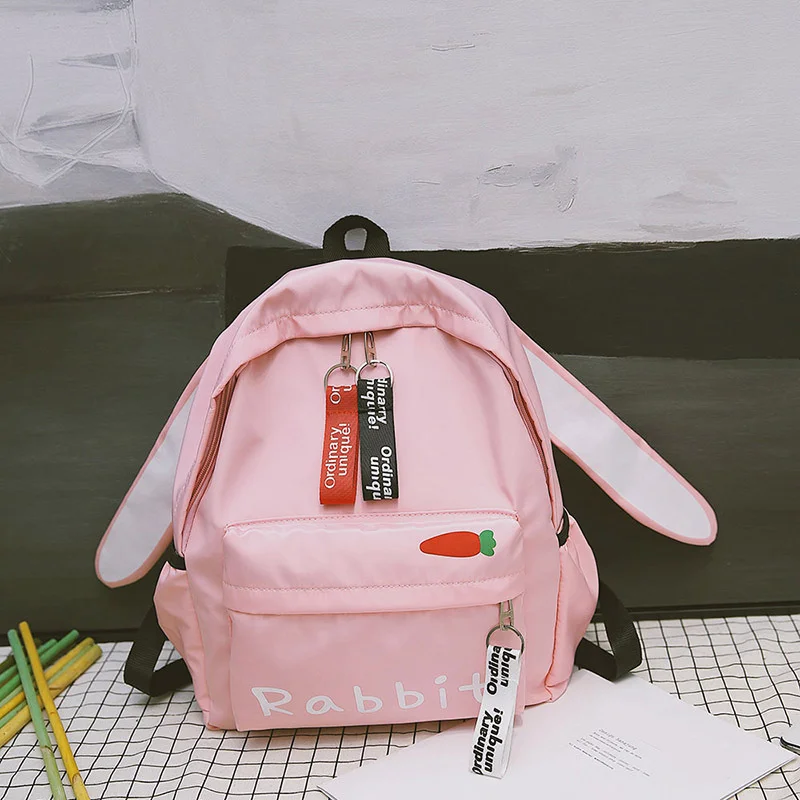 Harajuku Ulzzang милый 3D рюкзак с длинными ушками кролика, кота, коричневого медведя, женский маленький школьный рюкзак для девочек, дорожные сумки на плечо