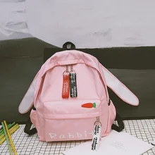 Harajuku Ulzzang милый 3D рюкзак с длинными ушками кролика, кота, коричневого медведя, женский маленький школьный рюкзак для девочек, дорожные сумки на плечо