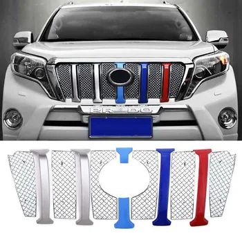 

Stainless Steel Front Grille Trims For Toyota Land Cruiser 150 Prado LC150 FJ150 2014 -2017 Bumper Protector 3 Color Accessories