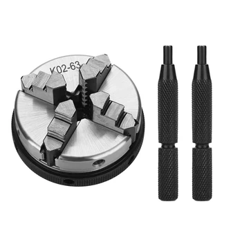 

BEAU-K02-63 Manual Self-Centering DIY Metal Wood Lathe Chuck Woodworking Parts Tool