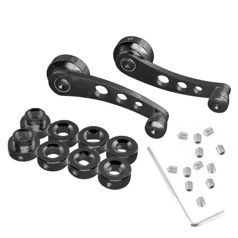 Черный 2x Универсальный алюминиевый авто Winder Cranks дверь стекло набор с ручками