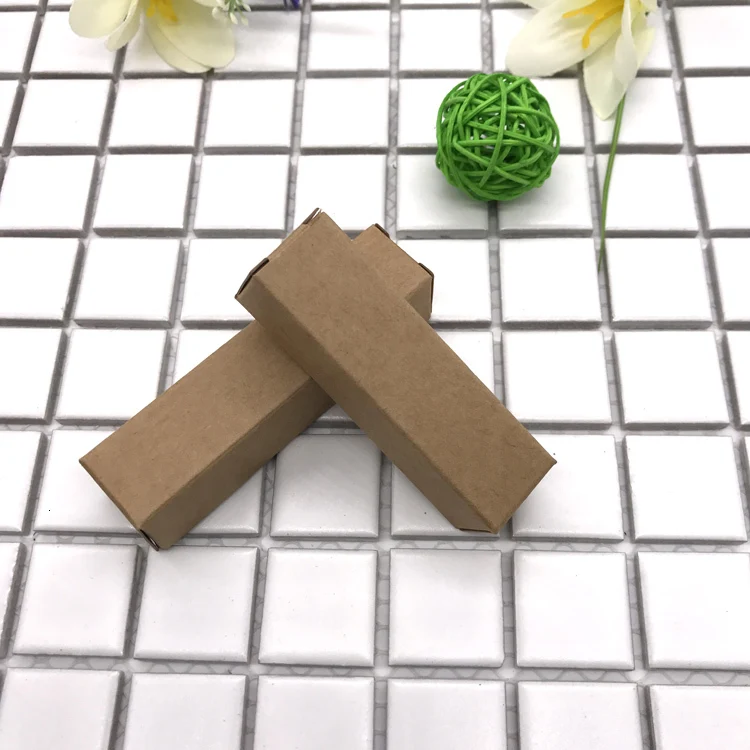 kraft paper 100 шт розовая косметическая упаковка, бумажный картонный чехол для конфет, упаковочная коробка для помады, маленький Подарочный пакет - Цвет: kraft paper