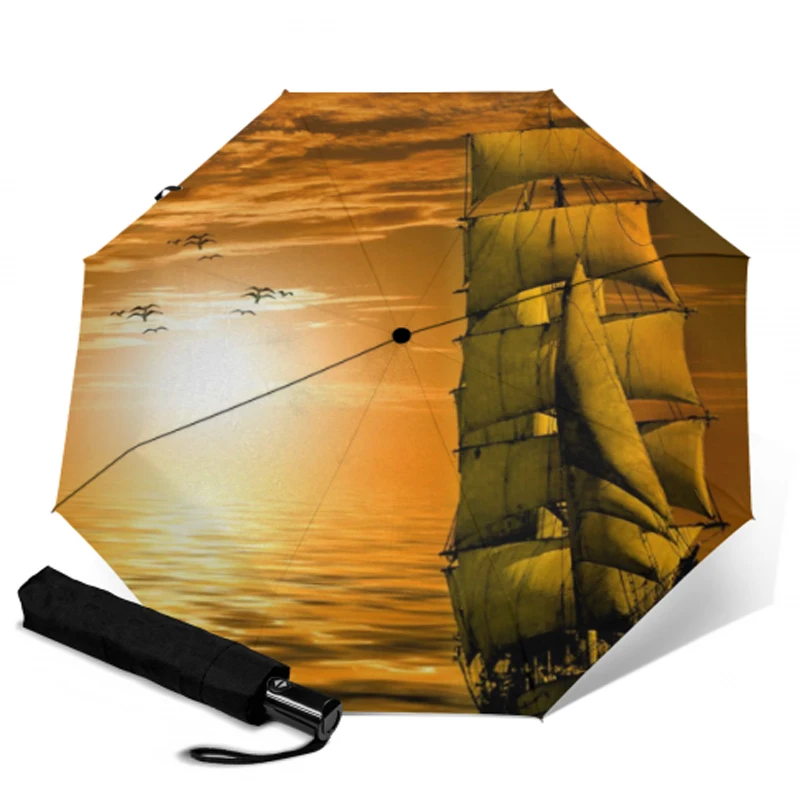 Full Automatic Umbrella Rain Travel Women Men 3Folding Durable 8K Strong Umbrellas Kids Rainy Sunny Printing Paraguas Parasol