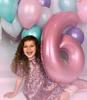 

40 Inch Macaron Blue Pink Foil Number Balloons 0 1 2 3 4 5 6 7 8 9 Birthday Party Baby Shower Wedding Decoration Festival Ballon