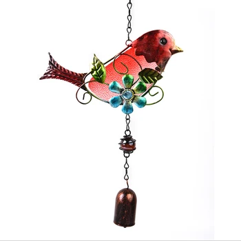 

Retro Stained Glass Bird Wind Chimes Outdoor Indoor Metal Suncatcher Doorbell for Window Home Office Yard Patio Lawn Ornaments