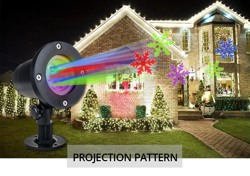 AmmToo открытый лазерный Рождественский свет лазер снежинка проектор сад Развлечения для рождественского сада газон праздничное украшение
