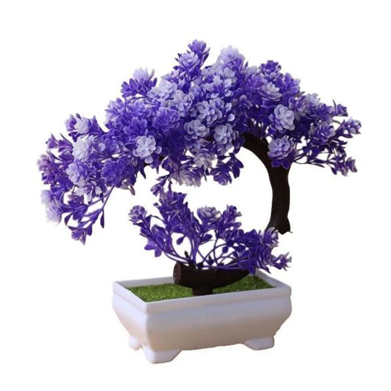 Имитация мини цветок бонсай в горшках искусственное пластиковое искусственное растение, украшение для дома - Цвет: 6