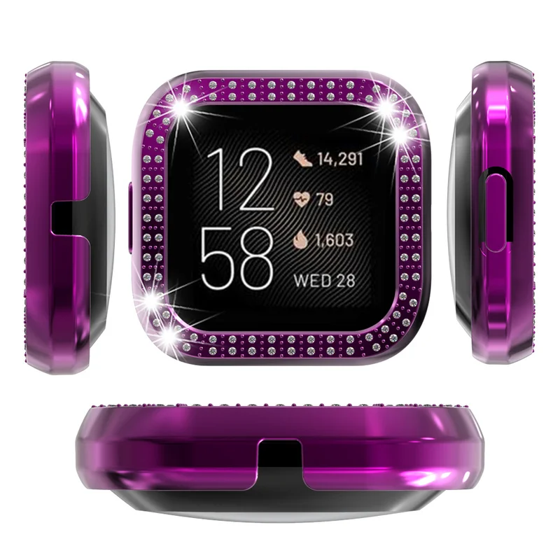 Двойной чехол для часов Fitbit Versa /Lite роскошный блестящий защитный с рамкой смарт