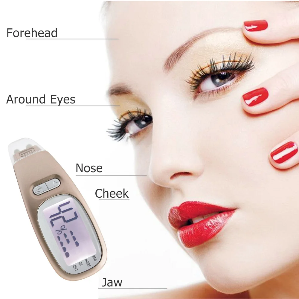 ЖК-дисплей тестер кожи анализатор кожи лица измеритель влажности детектор кожи контроль масла Анализатор содержания влаги инструменты по уходу за кожей