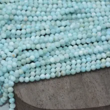 Натуральные хорошего цвета качество Ларимар круглые бусины 3,9 мм