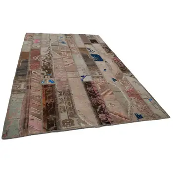 

202x297 Cm Beige Handmade Patchwork Rug-7x10 Ft