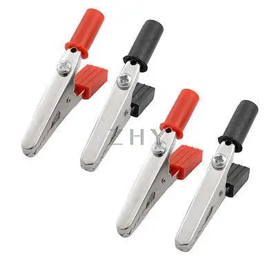 

8 Pcs Plastic Handle Test Lead Metal Alligator Clips Clamps 53mm
