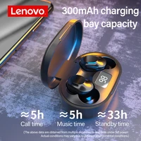 Lenovo oryginalny zestaw słuchawkowy TWS Led bezprzewodowe słuchawki Bluetooth Stereo bass sportowe słuchawki douszne dla androida iPhone Xiaomi Huawei moto