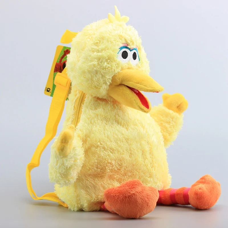 45cm Sesame Street Schoolbag Cartoon Doll Knapsack Child Schoolbag Elmo Bird Cookie Monster for Kids Children Birthday Gifts - Цвет: Yellow