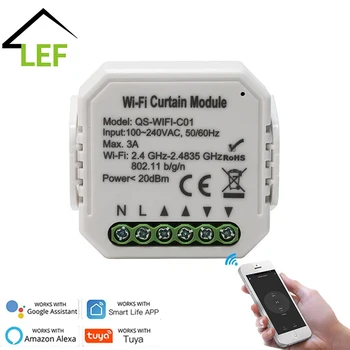 

WiFi Smart Curtain Switch Module Roller Blinds Shutter Motor Smart Life Tuya APP Remote Control Work with Alexa Google Home